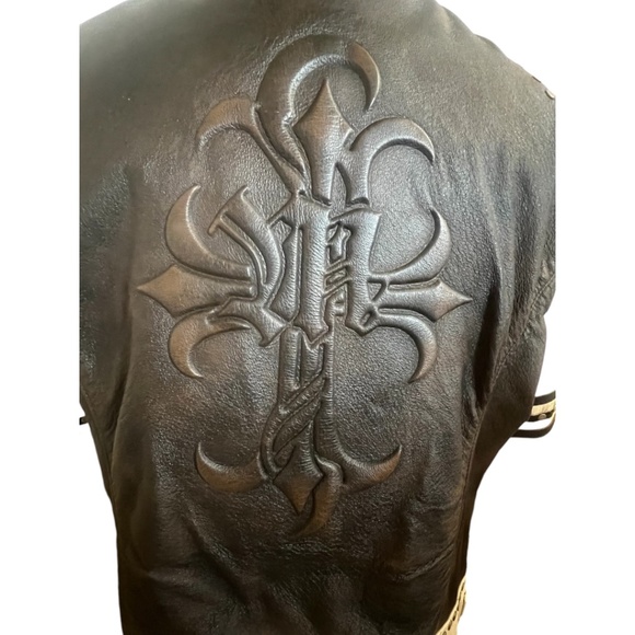 Wilsons Leather Moto Jacket Vintage Rare Biker Woman Men Distressed IX XXL Plus - Picture 3 of 15